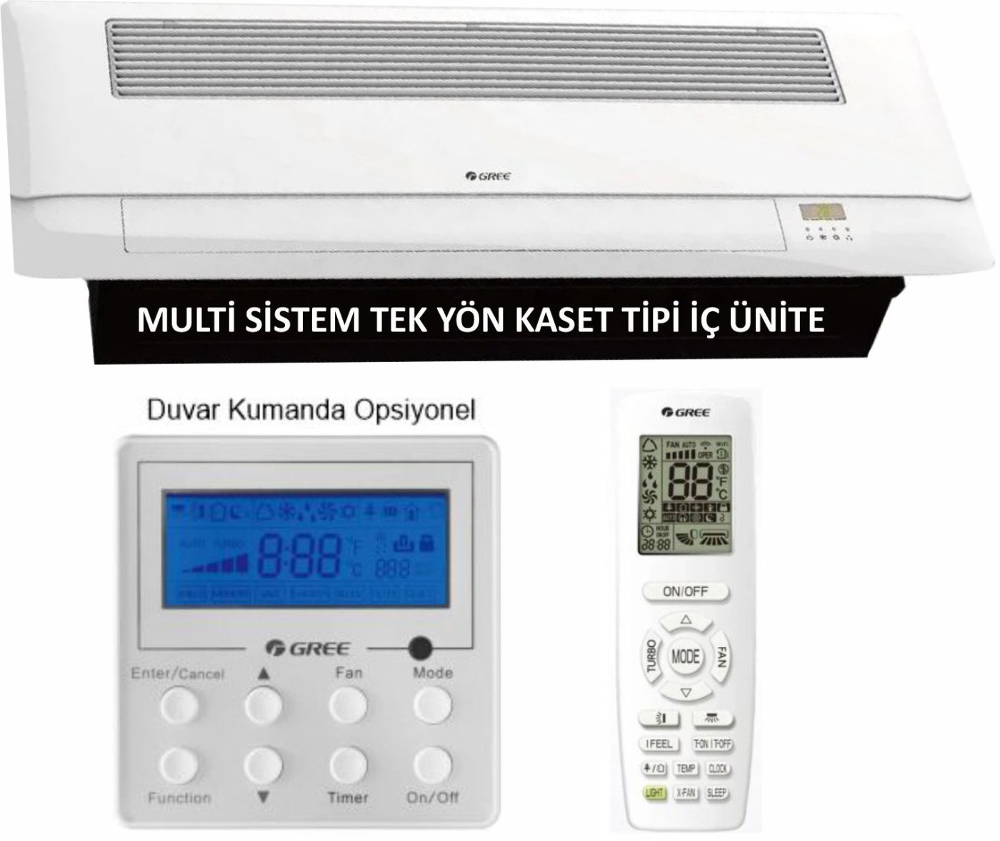 Gree Multi Tek Yön KASET Tipi 9000.btuİç Ünite - CCK İklimlendirme